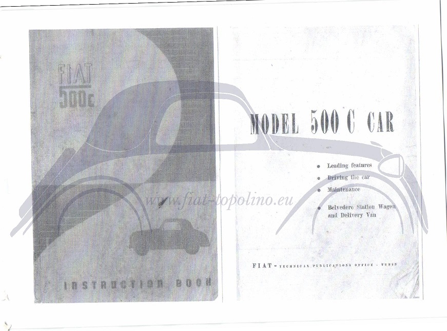 Fiat 500 C Manuale Uso e Manutenzione 2a Edizione Inglese